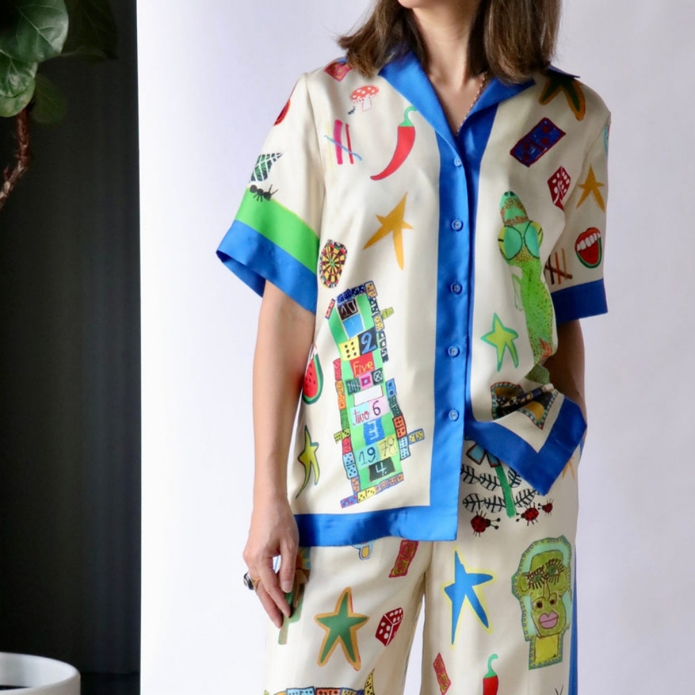 Alémais Silk Multicolored Blouse NWT Sz XS AU 6 - Picture 5 of 6